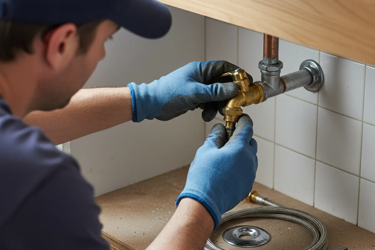 Shutoff valve and fitting work during Faucet and Fixture Repair in North Olmsted